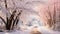 Enchanting Winter Wonderland: A Magical Path Through Snowy Trees