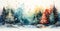 Enchanting Winter Wonderland: A Surreal Forest of Glittering Sta