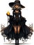 Enchanting witch. A halloween digital artwork. AI generated