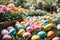 Enchantingly Colored Easter Eggs in the Garden during Spring Festivities