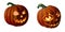 Enchantingly Eerie Halloween Pumpkin: Piercing Flames Illuminate Its Gaze AI Generated