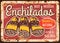 Enchiladas rusty vector metal plate, mexican food