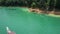 Encounter with a family of wild elephants in Khao Sok national park, on the Cheow lan lake in Surat Thani, Thailand