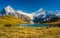 Encountering Bachalpsee when hiking First to Grindelwald Bernese Alps, Switzerland.