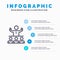 Encourage, Growth, Mentor, Mentorship, Team Line icon with 5 steps presentation infographics Background