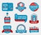 Encourage voting badges and stickers vector templates set