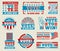 Encourage voting USA 2016 vector labels and banners