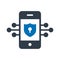 Encrypted Antivirus app Isolated Vector icon which can easily modify or edit