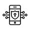 Encrypted Antivirus app Isolated Vector icon which can easily modify or edit