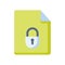 Encrypted document with lock secure single isolated icon with flat style