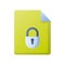 Encrypted document with lock secure single isolated icon with smooth style