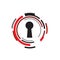 encrypted key cyber security logo design vector illustration