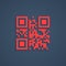 Encrypted lorem ipsum text in red scan code