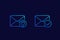 Encrypted message or email, linear icons