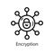 Encryption Outline Icon Design illustration. Data Symbol on White background EPS 10 File