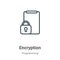 Encryption outline vector icon. Thin line black encryption icon, flat vector simple element illustration from editable seo concept