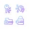 Encryption technologies pixel perfect gradient linear vector icons set