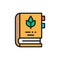 Encyclopedia of medicinal plants and herbs flat color line icon.