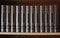 Encyclopedia of medieval art in twelve volumes in Italian language on a bookshelf