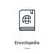 Encyclopedia outline vector icon. Thin line black encyclopedia icon, flat vector simple element illustration from editable logo