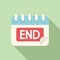 End calendar duration icon flat vector. Date life