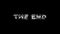 The End glitch text animation, isolated on a transparent alpha background