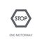 End motorway sign icon. Trendy End motorway sign logo concept on