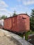 End on picture of a standard 12 ton Railway Goods wagon at the Caledonian Railway Station.