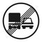 End of prohibition overtaking for trucks sign icon