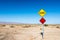 An End road sign in Bombay Beach / Salton Sea area of Southern California