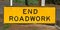 End roadwork traffic sign