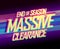 End of season massive clearance sale lettering fashion banner