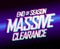 End of season massive clearance sale vector web banner or poster template