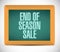 End of season sale, chalkboard message concept