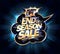 End of season sale, hurry up, vector discounts banner design template