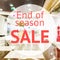 End of season sale sign