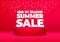 End of season summer sale poster or flyer design. End of season summer sale  on red background.