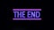 THE END Sign in Neon Style Turning On