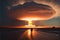 End of the world nuclear explosion mushroom cloud