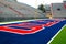 The end zone of Vaught Hemingway Stadium