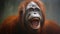 Endangered Wildlife: Curious Primate Portrait in Jungle generated by AI tool