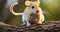 The Endearing Close-Up of a Fat-Tailed Gerbil on its Tree Adventure