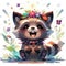 endearing image of a mischievous raccoon japanese cute manga style by AI generated