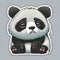 Endearing Panda Expressions: Kung Fu Panda Vector Sticker Set with Big-Eyed and Cute Cartoon Designs in Happy and Crying Moments