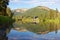 Enderby Cliffs reflecting in Shuswap River, Enderby, British Columbia, Canada