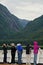 Endicott Arm, Alaska, USA: Tourists on a cruise ship view spectacular scenery