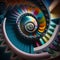 An endless colorful staircase, modern concept art , AI Generated