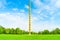 The Endless Column or Infinity Column in the central park from Targu Jiu in a summer day. The endless Column or Coloana