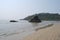 Endless expanses of Indian beaches. Sandy beach. Colva, Sounth India.