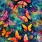 Endless Flight: Watercolor Butterflies in Seamless Artistry